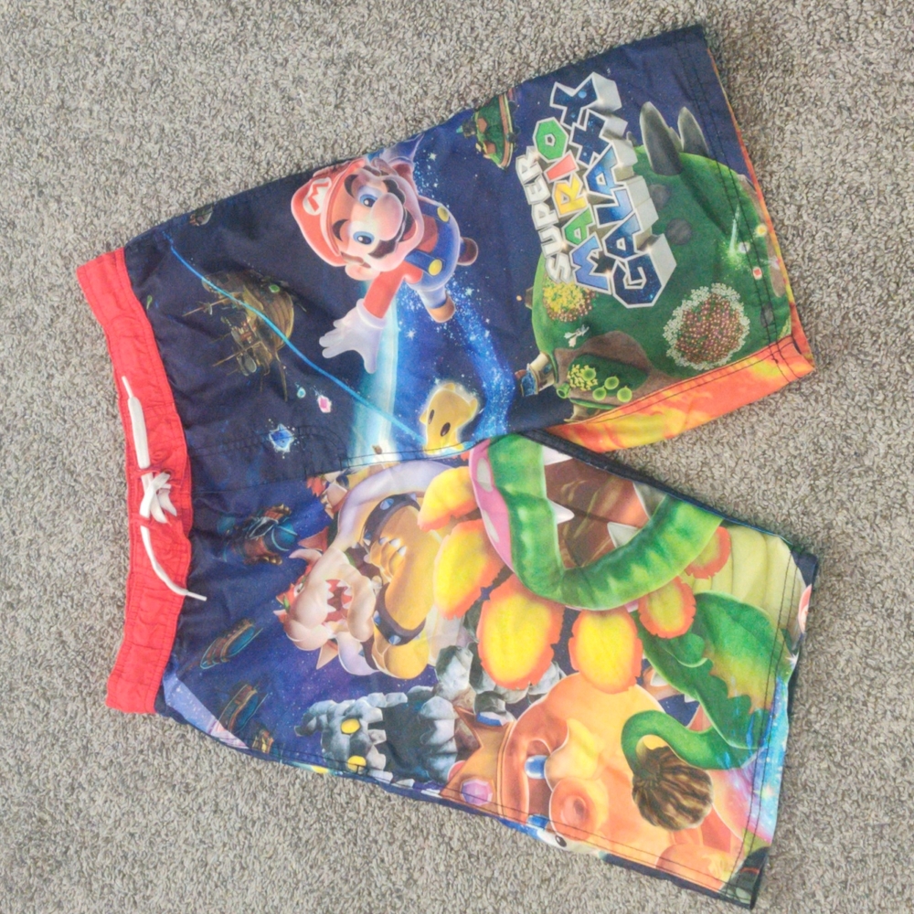 Official Nintendo Super Mario Galaxy Board Shorts, XLarge Youth 14/16